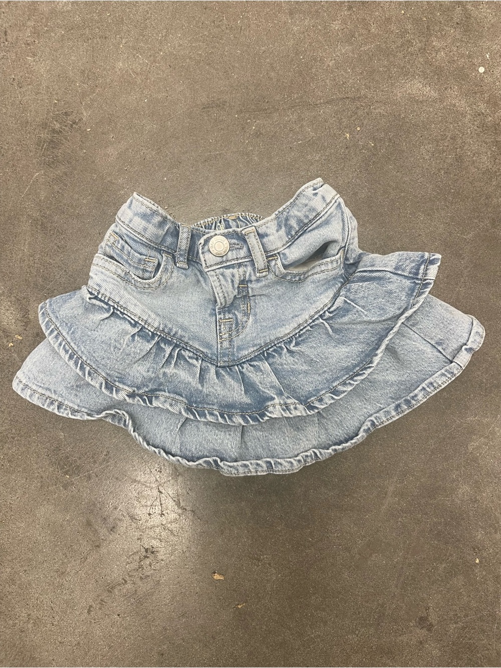 GAP Light Blue Denim Ruffle Tiered Skirt